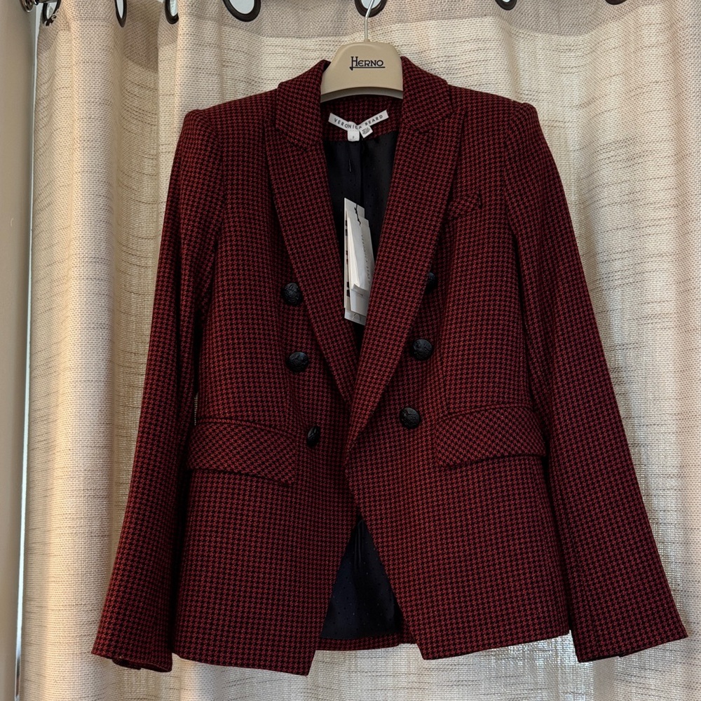 NWT Veronica Beard Miller Dickey Jacket Houndstooth Blazer